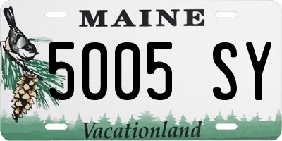 ME license plate 5005SY