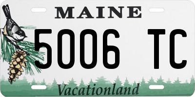 ME license plate 5006TC