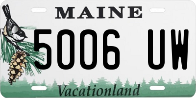 ME license plate 5006UW