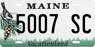 ME license plate 5007SC