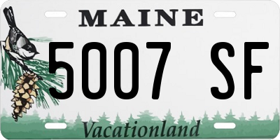 ME license plate 5007SF