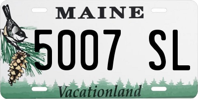 ME license plate 5007SL