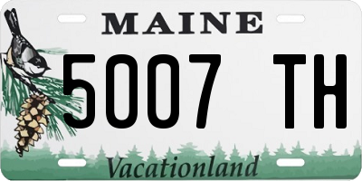 ME license plate 5007TH