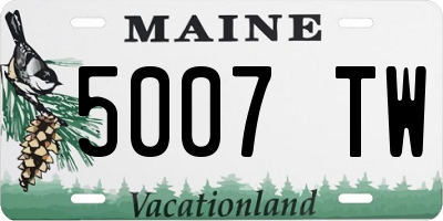 ME license plate 5007TW