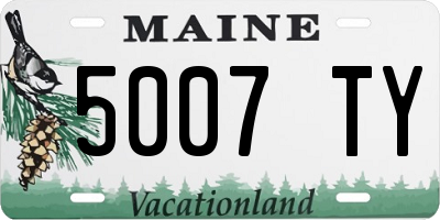 ME license plate 5007TY