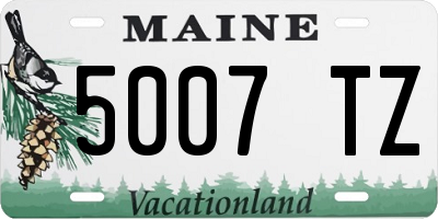 ME license plate 5007TZ