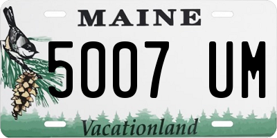 ME license plate 5007UM