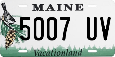 ME license plate 5007UV