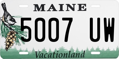 ME license plate 5007UW