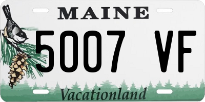 ME license plate 5007VF