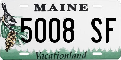 ME license plate 5008SF