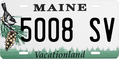 ME license plate 5008SV