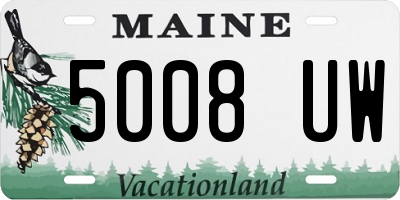 ME license plate 5008UW