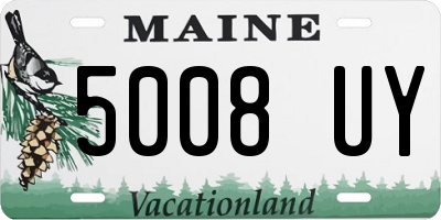 ME license plate 5008UY