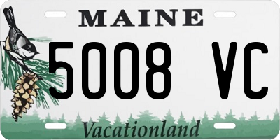 ME license plate 5008VC