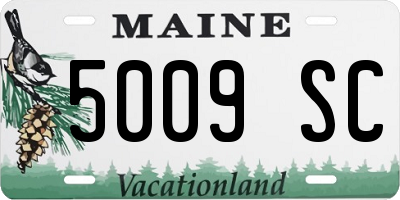 ME license plate 5009SC