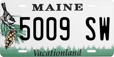 ME license plate 5009SW