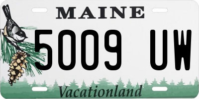 ME license plate 5009UW