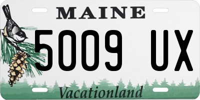 ME license plate 5009UX