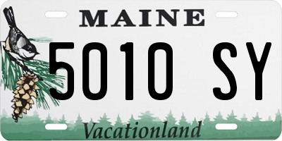 ME license plate 5010SY