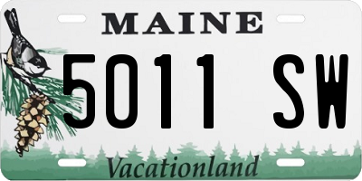 ME license plate 5011SW