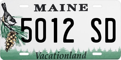 ME license plate 5012SD