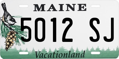 ME license plate 5012SJ
