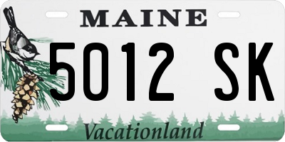 ME license plate 5012SK