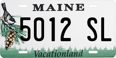 ME license plate 5012SL