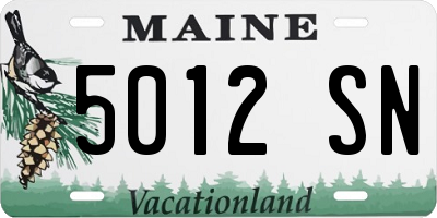 ME license plate 5012SN