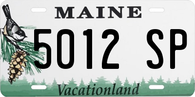 ME license plate 5012SP