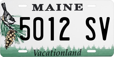 ME license plate 5012SV