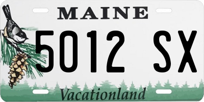 ME license plate 5012SX