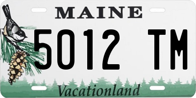 ME license plate 5012TM