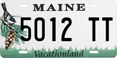 ME license plate 5012TT