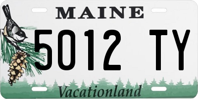 ME license plate 5012TY
