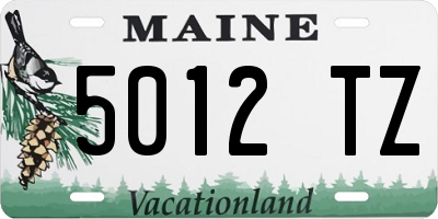 ME license plate 5012TZ