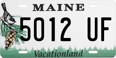 ME license plate 5012UF