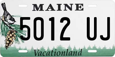 ME license plate 5012UJ