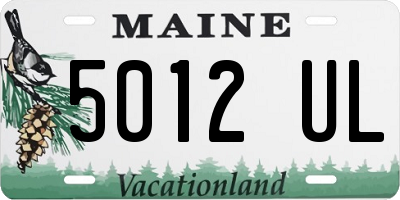 ME license plate 5012UL