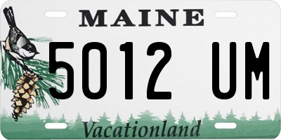 ME license plate 5012UM