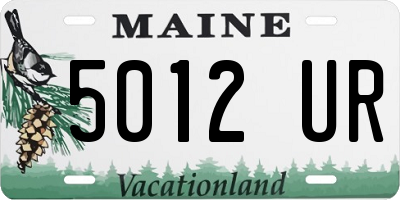 ME license plate 5012UR