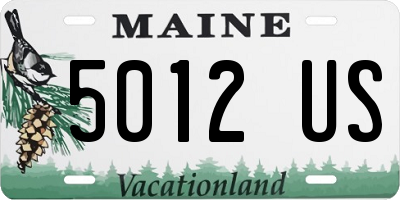 ME license plate 5012US