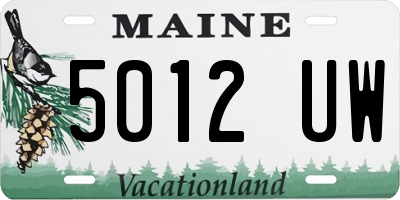 ME license plate 5012UW