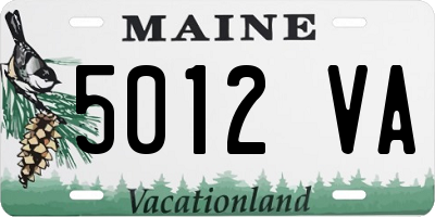 ME license plate 5012VA