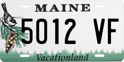 ME license plate 5012VF