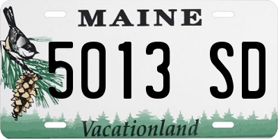ME license plate 5013SD