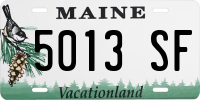 ME license plate 5013SF