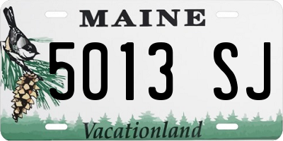 ME license plate 5013SJ