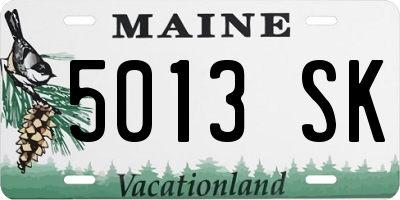 ME license plate 5013SK